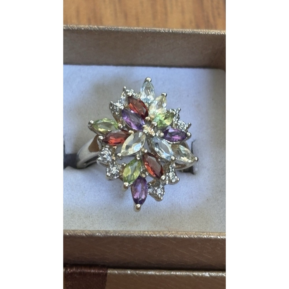 Ross Simons Sterling Multi-gem Ring Size 5.75